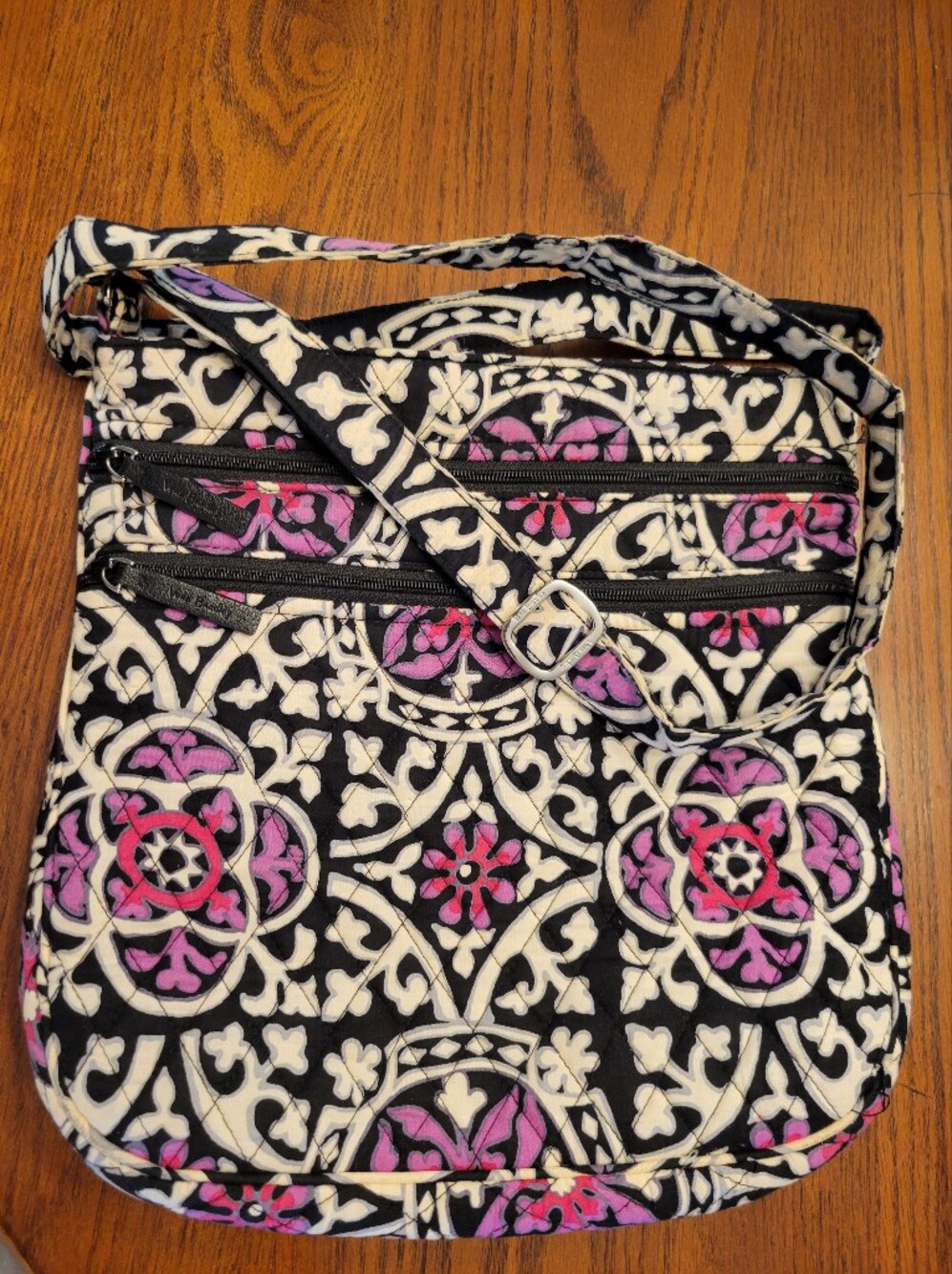Vera Bradley Scroll Medallion Purple, Pink, Black, White Crossbody Bag